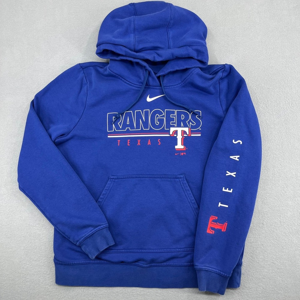 Nike Texas Rangers MLB Womens Blue Graphic Hoodie Sweatshirt Size M